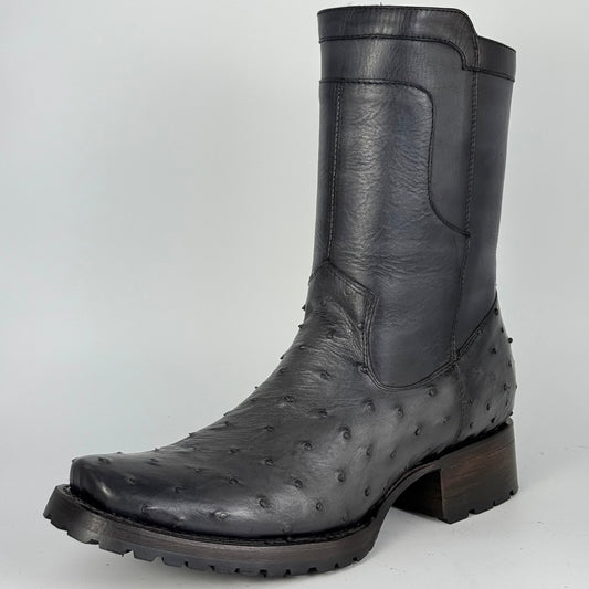 Bota Christian Avestruz Gris Sombreado