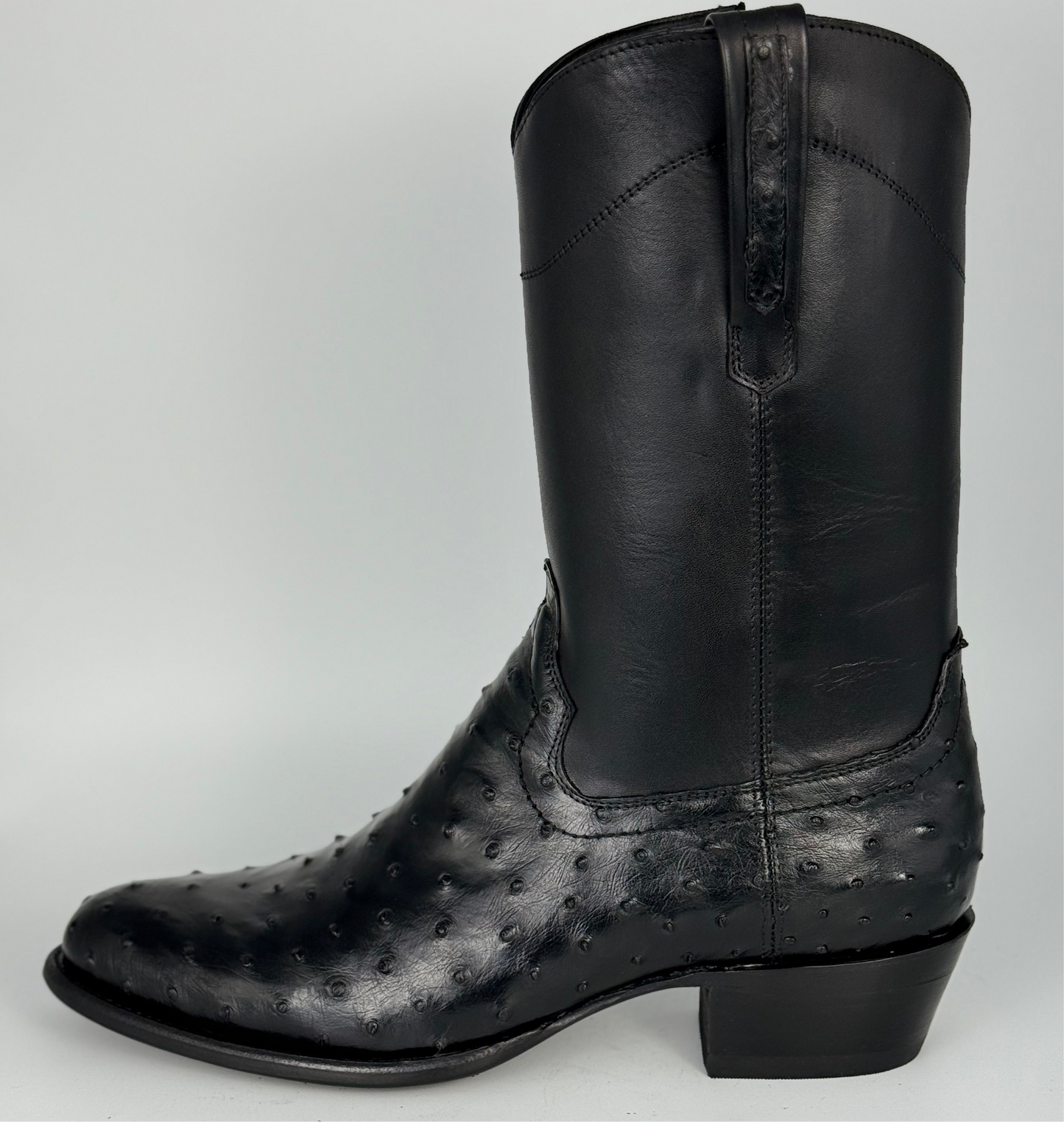 Bota De Avestruz Black Modelo Invasor