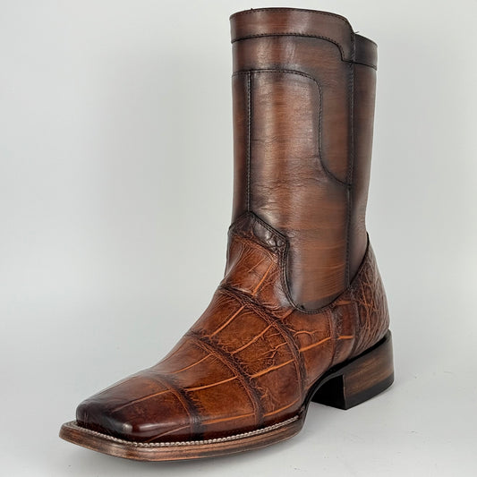 Bota Christian Alligator Tabaco Quemando Bulldog