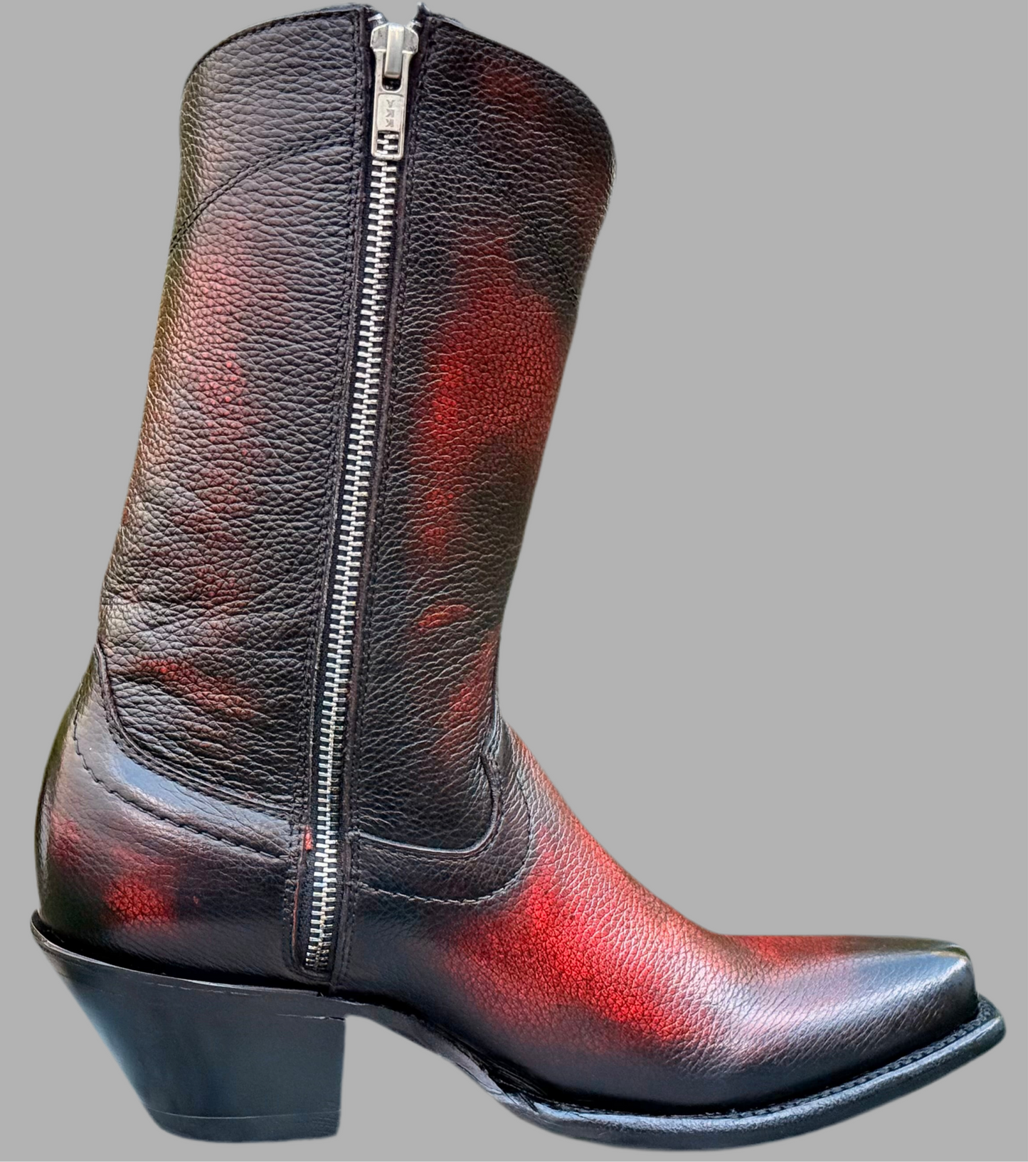 Bota En Piel De Venado Black Cherry Modelo Fer