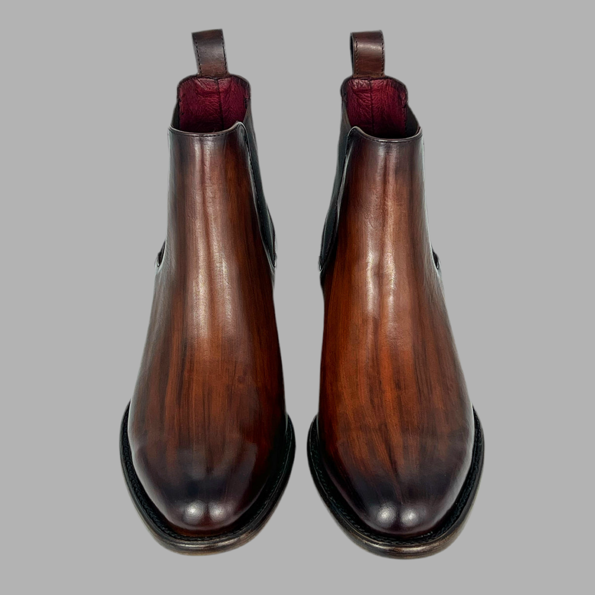 BOTINES CHELSEA BROWN DE PIEL VACUNA RAYADA