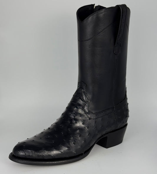 Bota De Avestruz Black Modelo Invasor