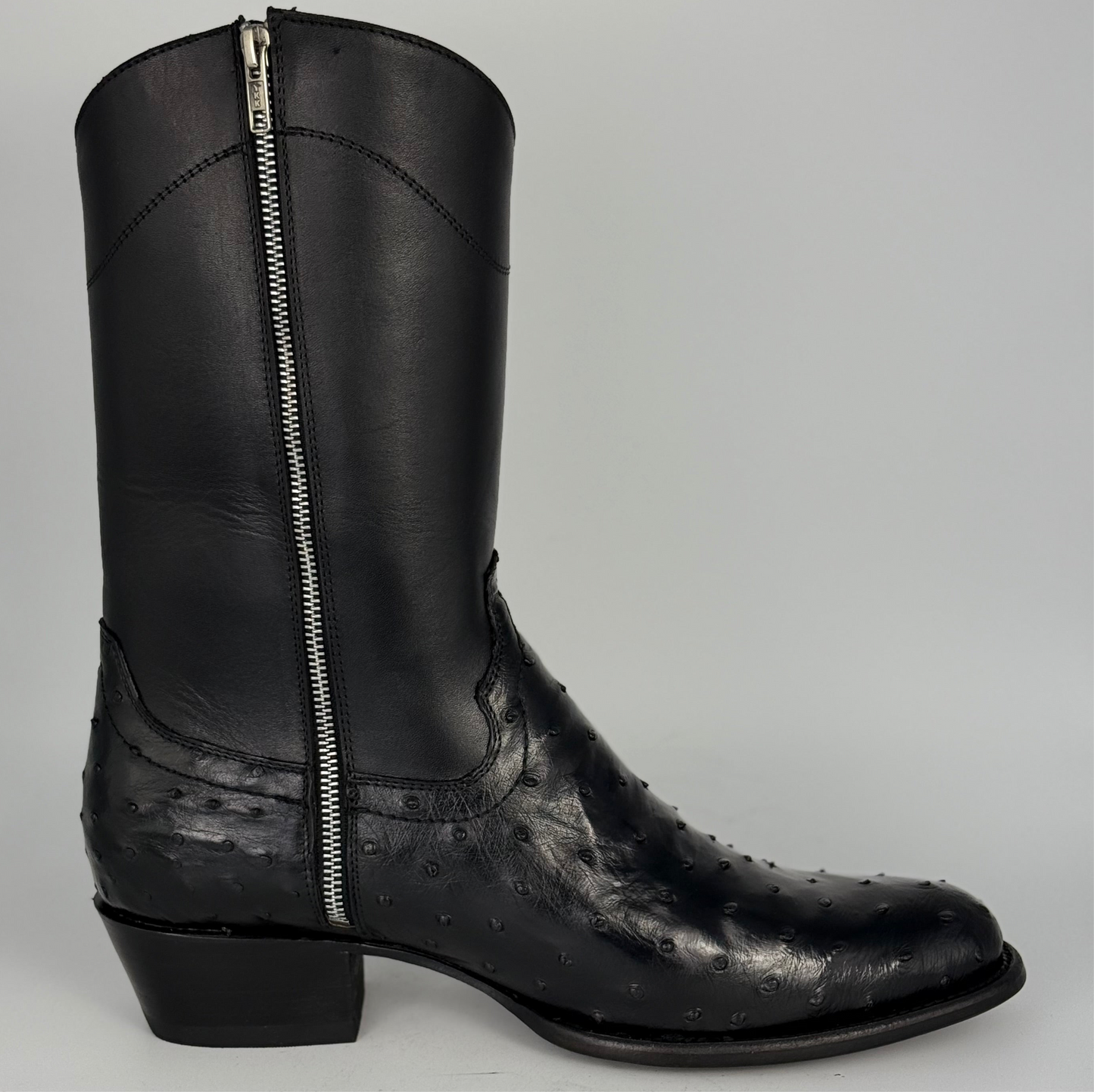 Bota De Avestruz Black Modelo Invasor