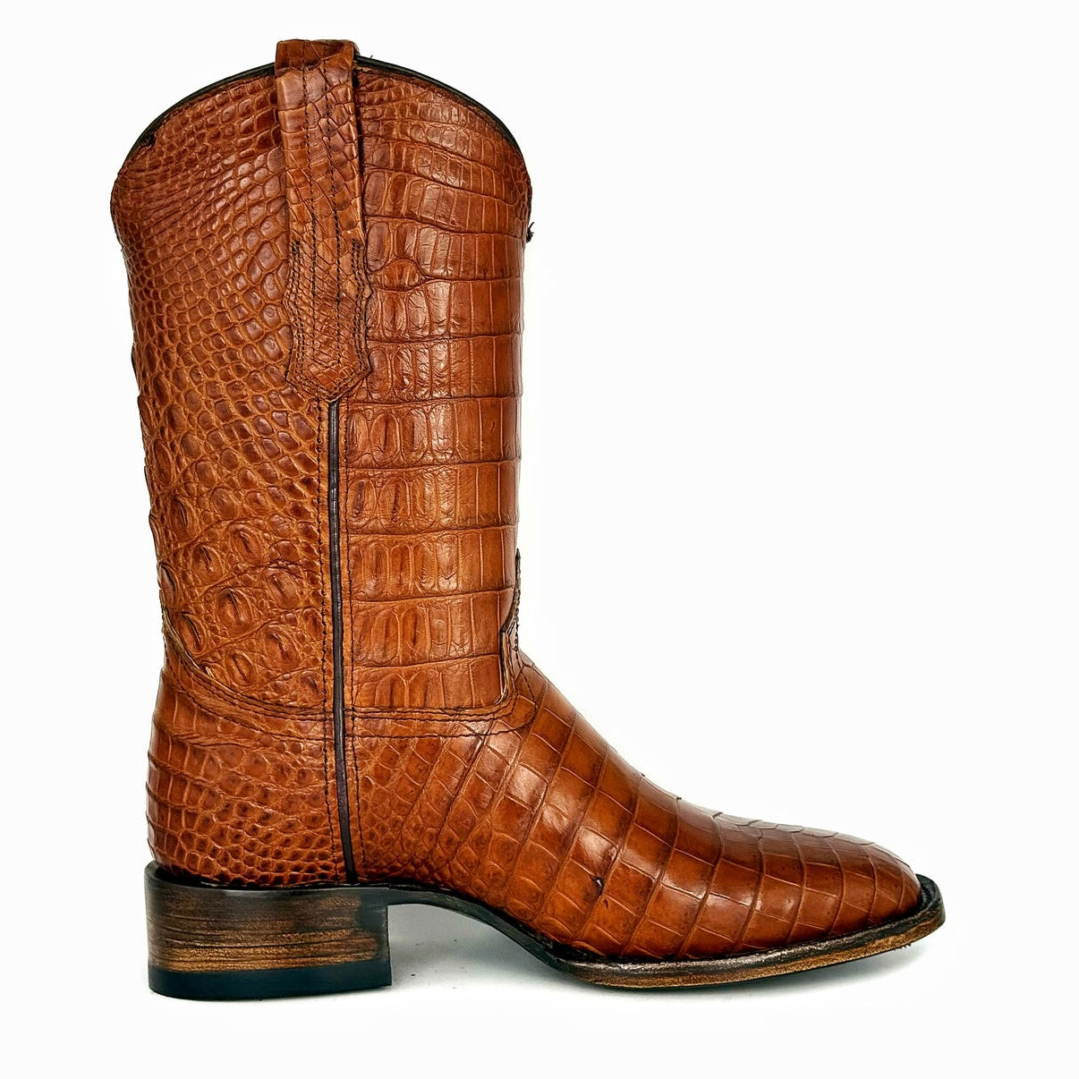Bota Cowboy Cocodrilo Siames Full Caramelo