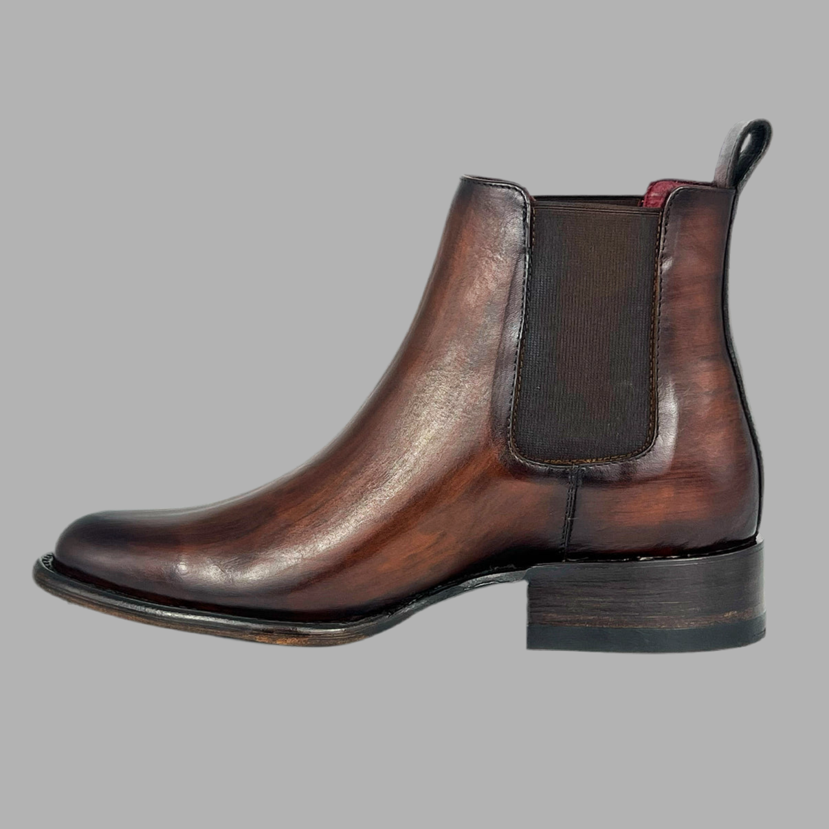 BOTINES CHELSEA BROWN DE PIEL VACUNA RAYADA