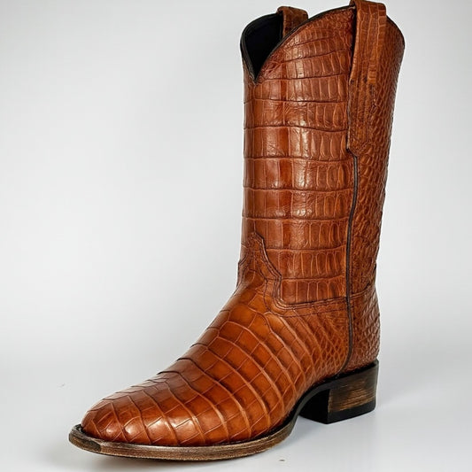 Bota Cowboy Cocodrilo Siames Full Caramelo