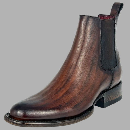 BOTINES CHELSEA BROWN DE PIEL VACUNA RAYADA