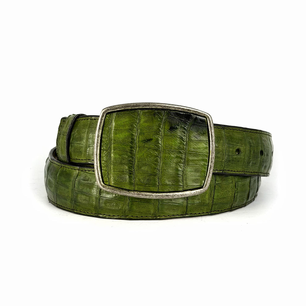 CINTÓ COCODRILO GREEN HEBILLA CUADRADA
