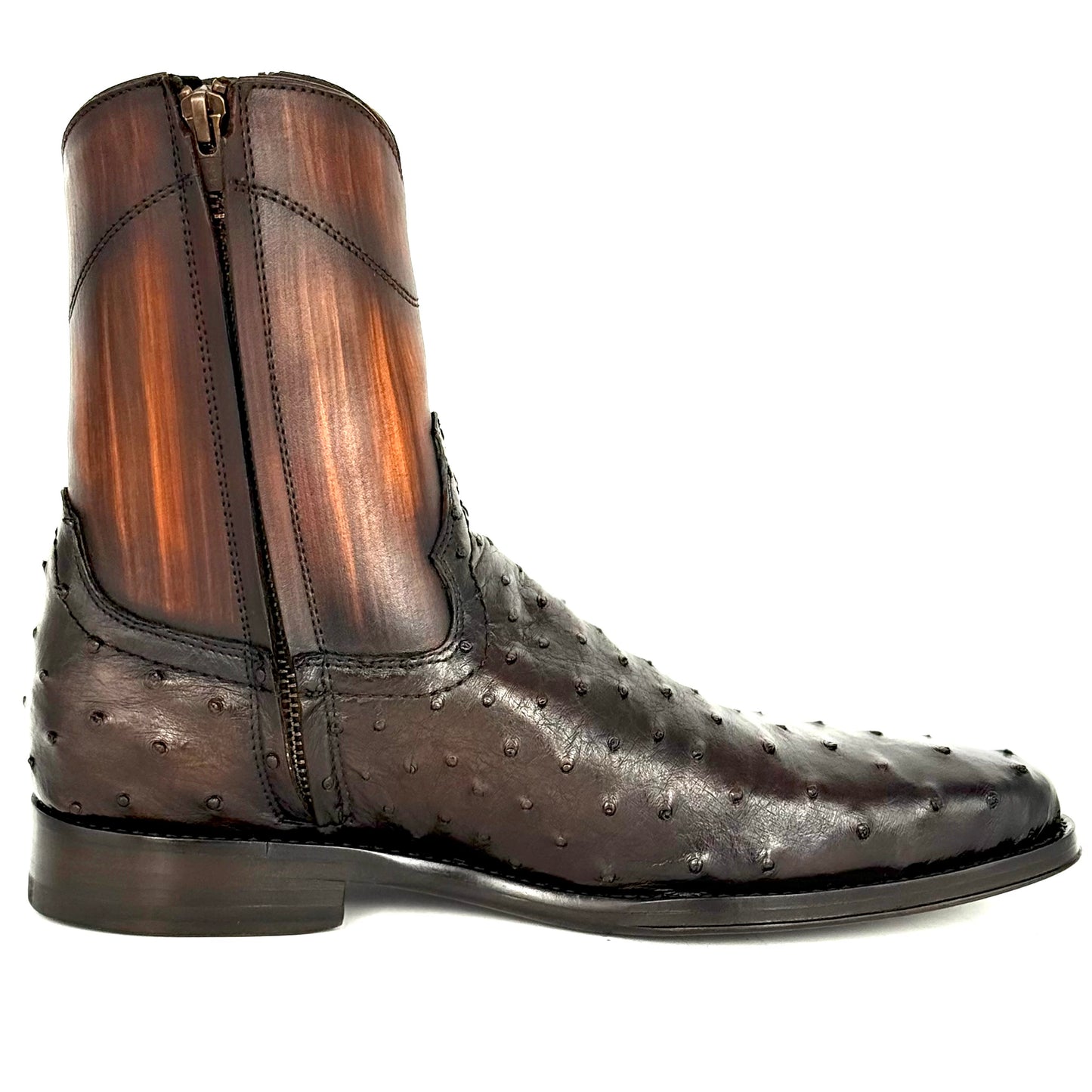 Botín Alex Avestruz Tabaco