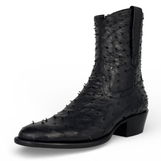 Botín Emma Avestruz Black Full