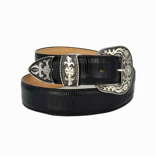 CINTÓ LIZARD BLACK 3 HEBILLAS