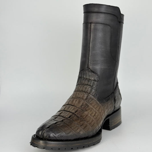 Bota Christian Cola De Cocodrilo Gris Sombreado