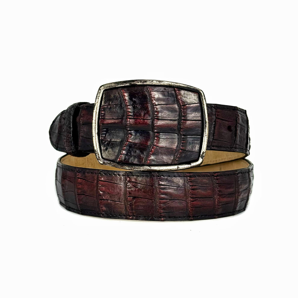 CINTÓ COCODRILO BLACK CHERRY HEBILLA CUADRADA