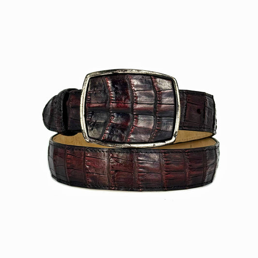 CINTÓ COCODRILO BLACK CHERRY HEBILLA CUADRADA