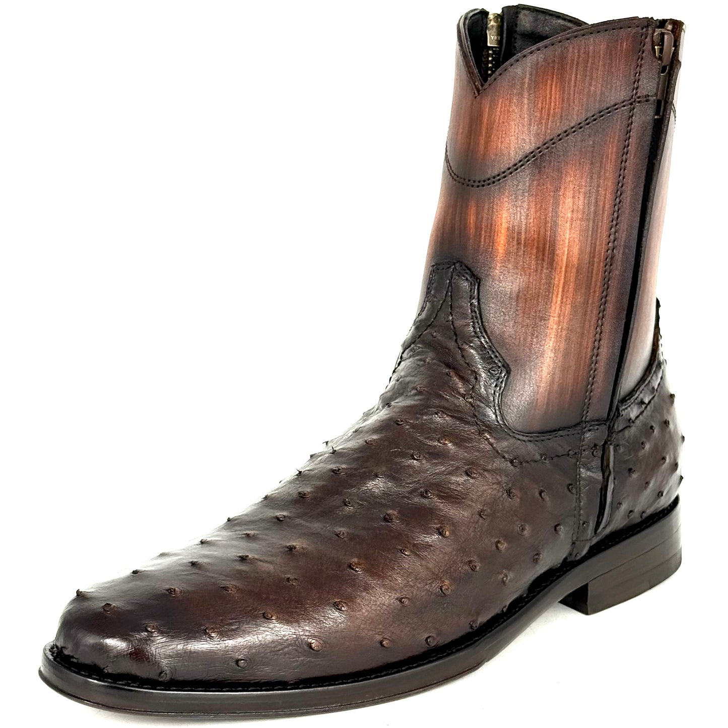 Botín Alex Avestruz Tabaco