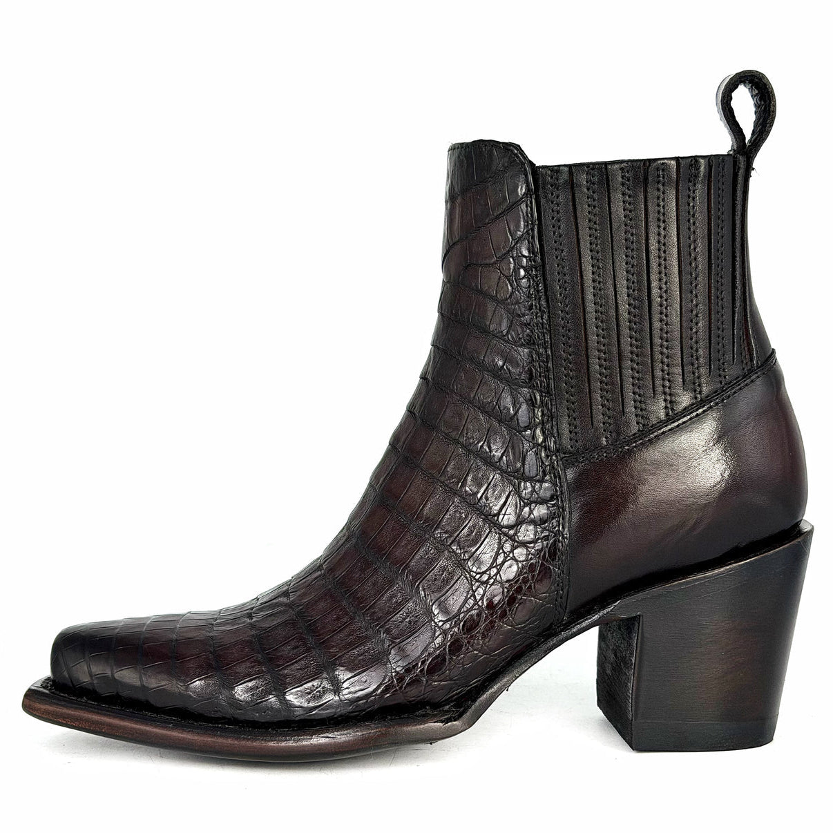 BOTÍN GINA COCODRILO TABACO