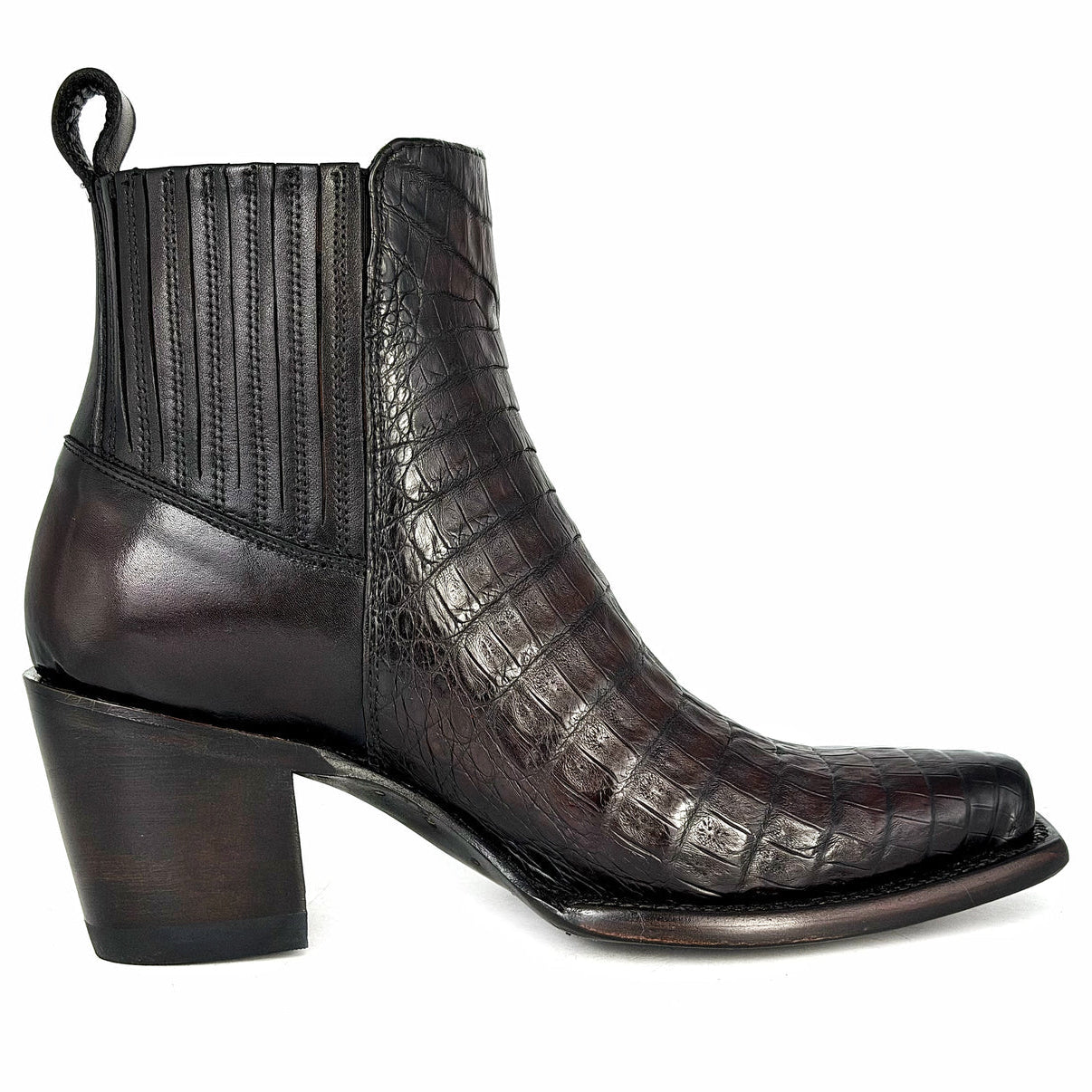 BOTÍN GINA COCODRILO TABACO