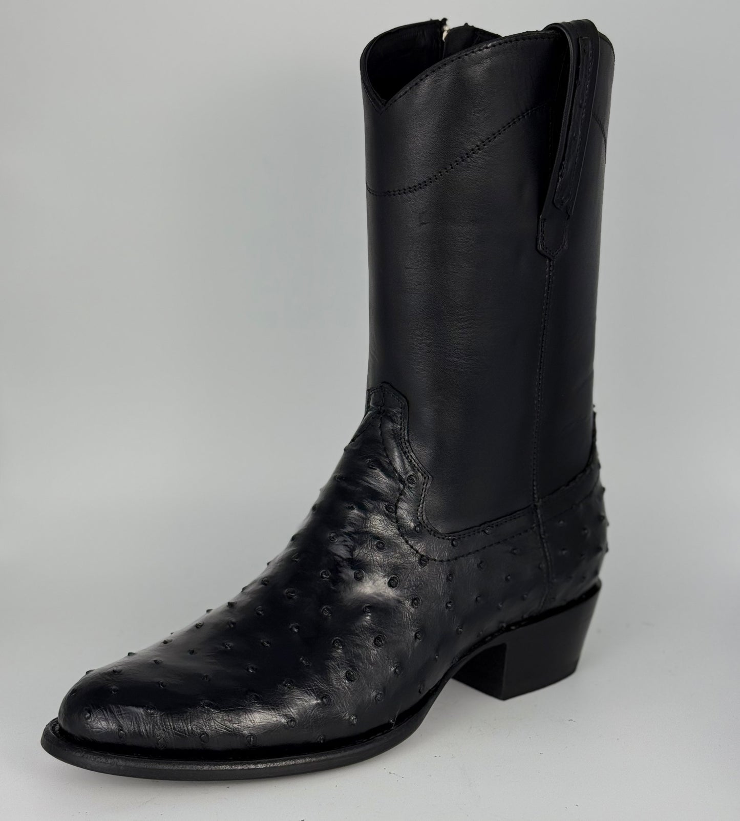 Bota De Avestruz Black Modelo Invasor