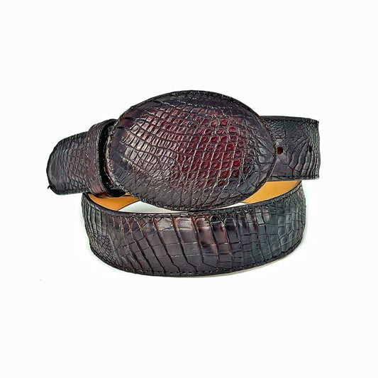 CINTÓ COCODRILO BLACK CHERRY HEBILLA VAQUERA