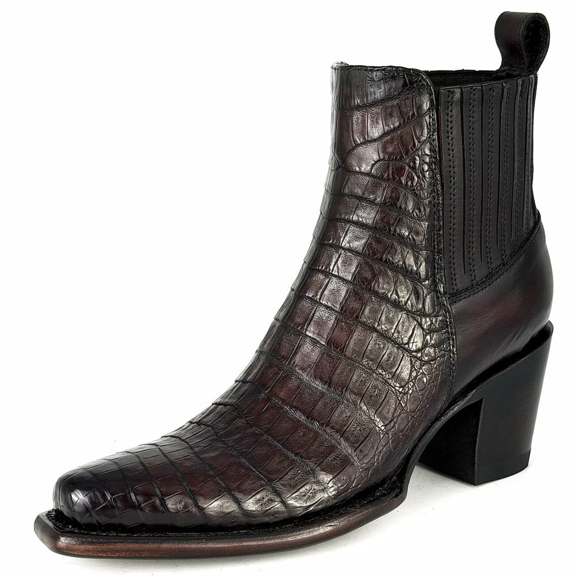 BOTÍN GINA COCODRILO TABACO
