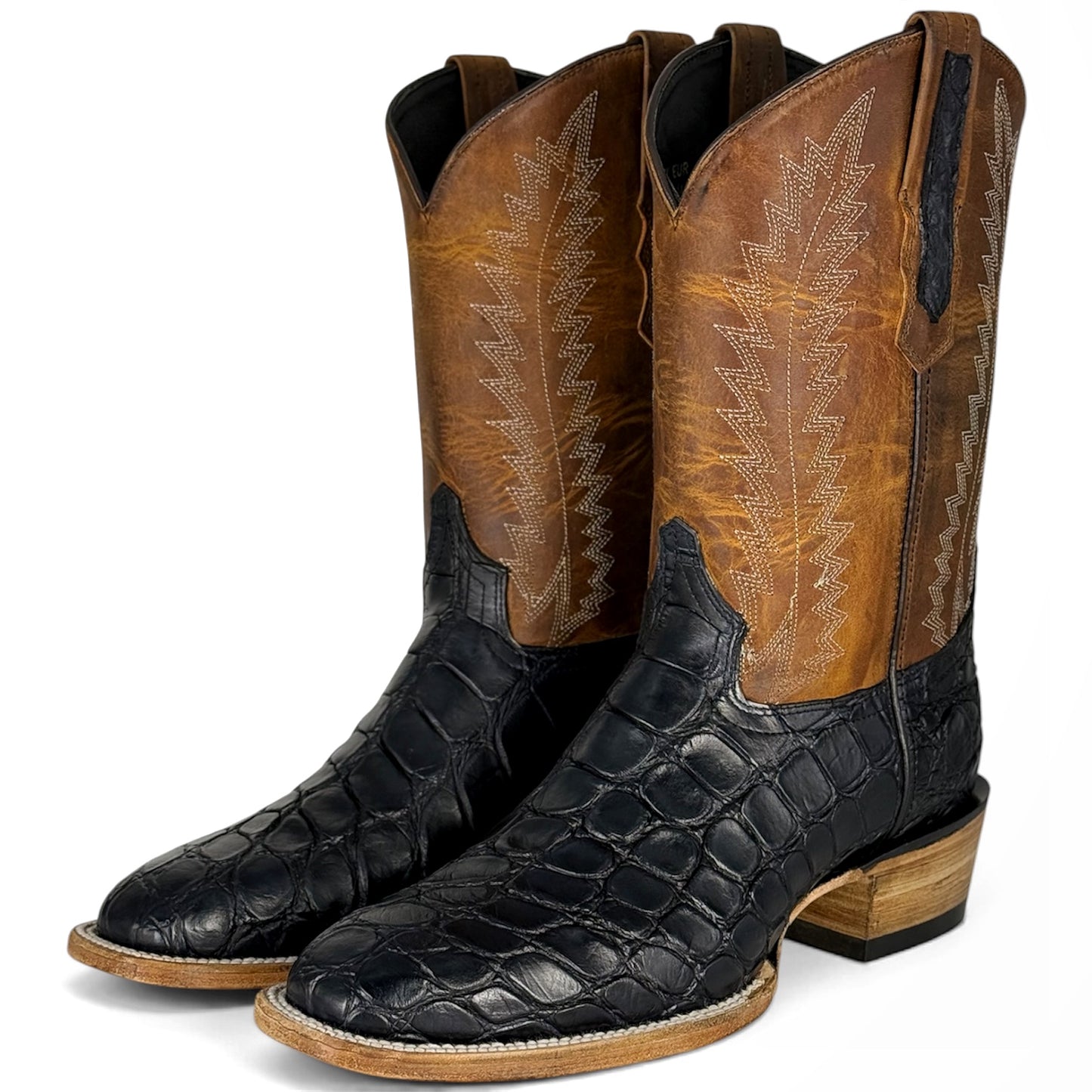 COWBOY ALLIGATOR BLACK HORMA FRANCESA