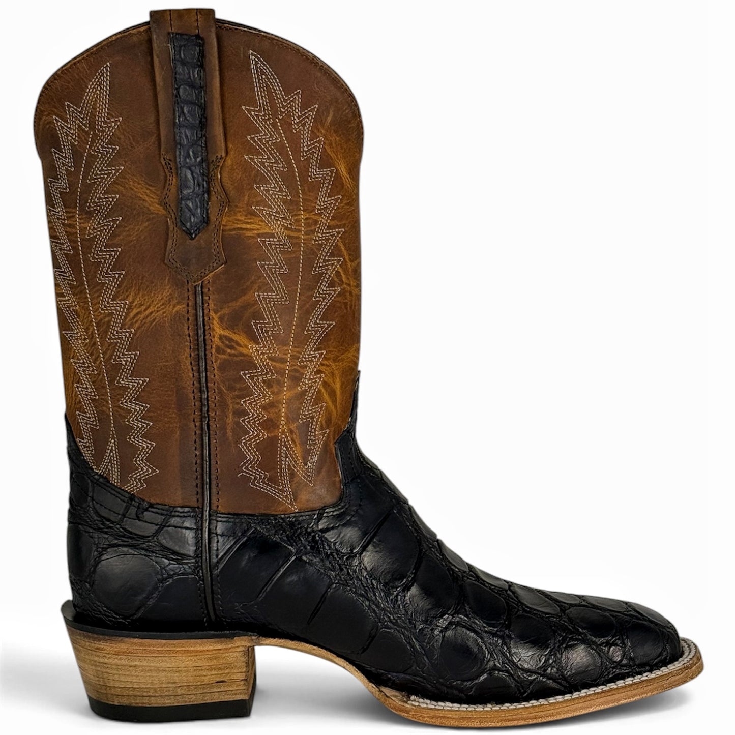 COWBOY ALLIGATOR BLACK HORMA FRANCESA
