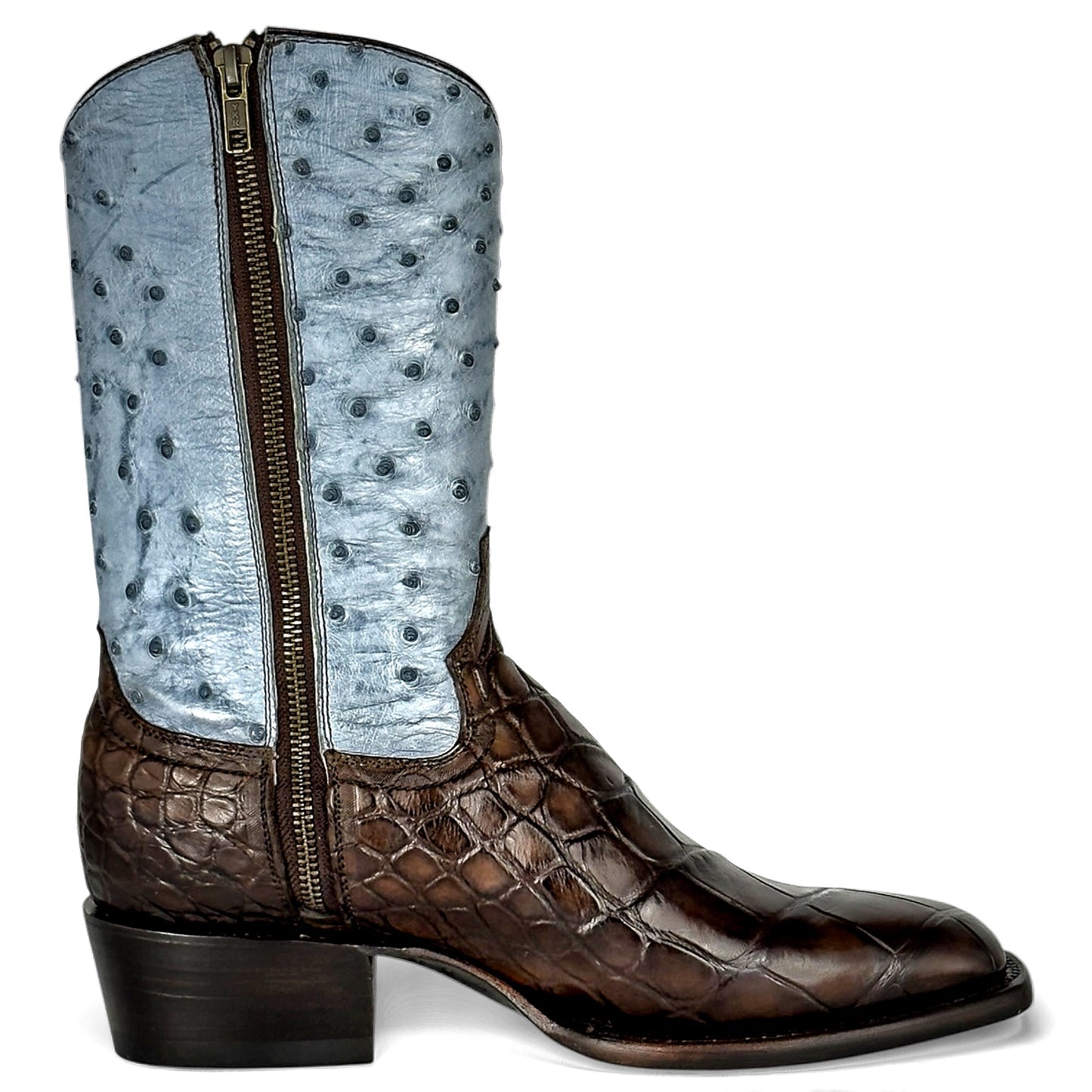 INVASOR FULL BROWN BLUE ALLIGATOR / AVESTRUZ FRANCESA